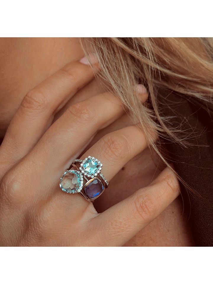 Les Petites Précieuses Silber-Ring mit Edelsteinen günstig kaufen