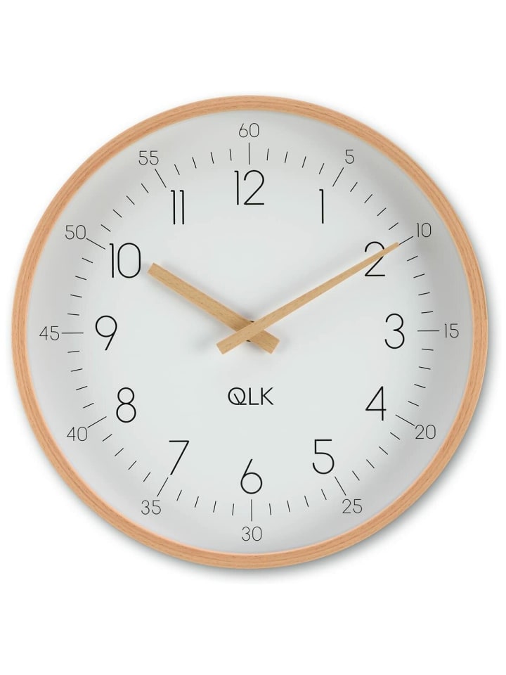 COFI 1453 Wanduhr mit Holzrahmen und Zeigern Ø31cm in Weiß günstig kaufen onesize