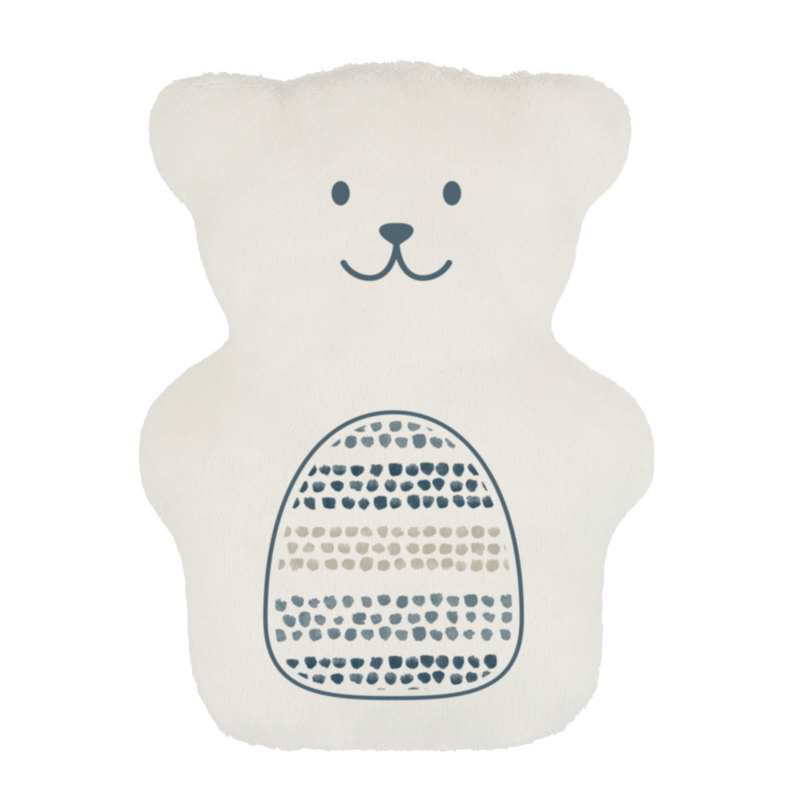 Ourson thérapeutique beige motif picots bleus Béké Bobo