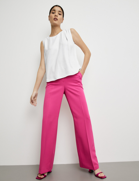Ärmellose Bluse mit Falten-Detail