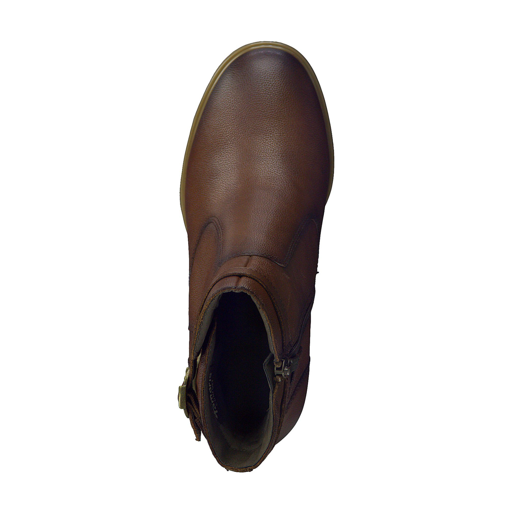 Boots à boucles dessus cuir