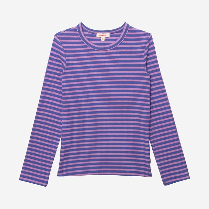 T-shirt fille violet rayé Catimini