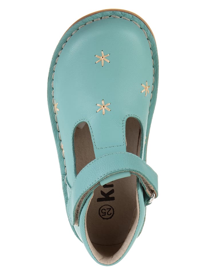 kmins Leder-Halbsandalen in Türkis günstig kaufen