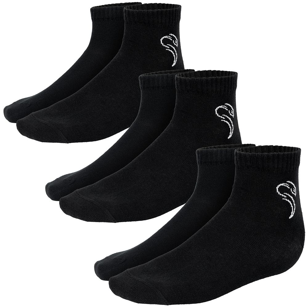 Black Snake 3-Pack Black Pure Comfort Quarter Sneakersocken