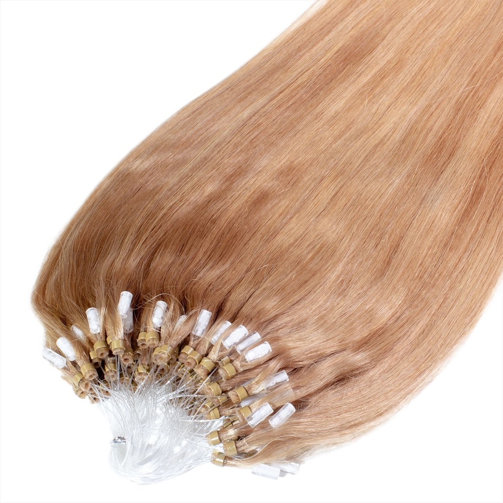 hair2heart Extensions à froid Microring Premium cheveux naturels #12 Blond miel 0.5g extensions