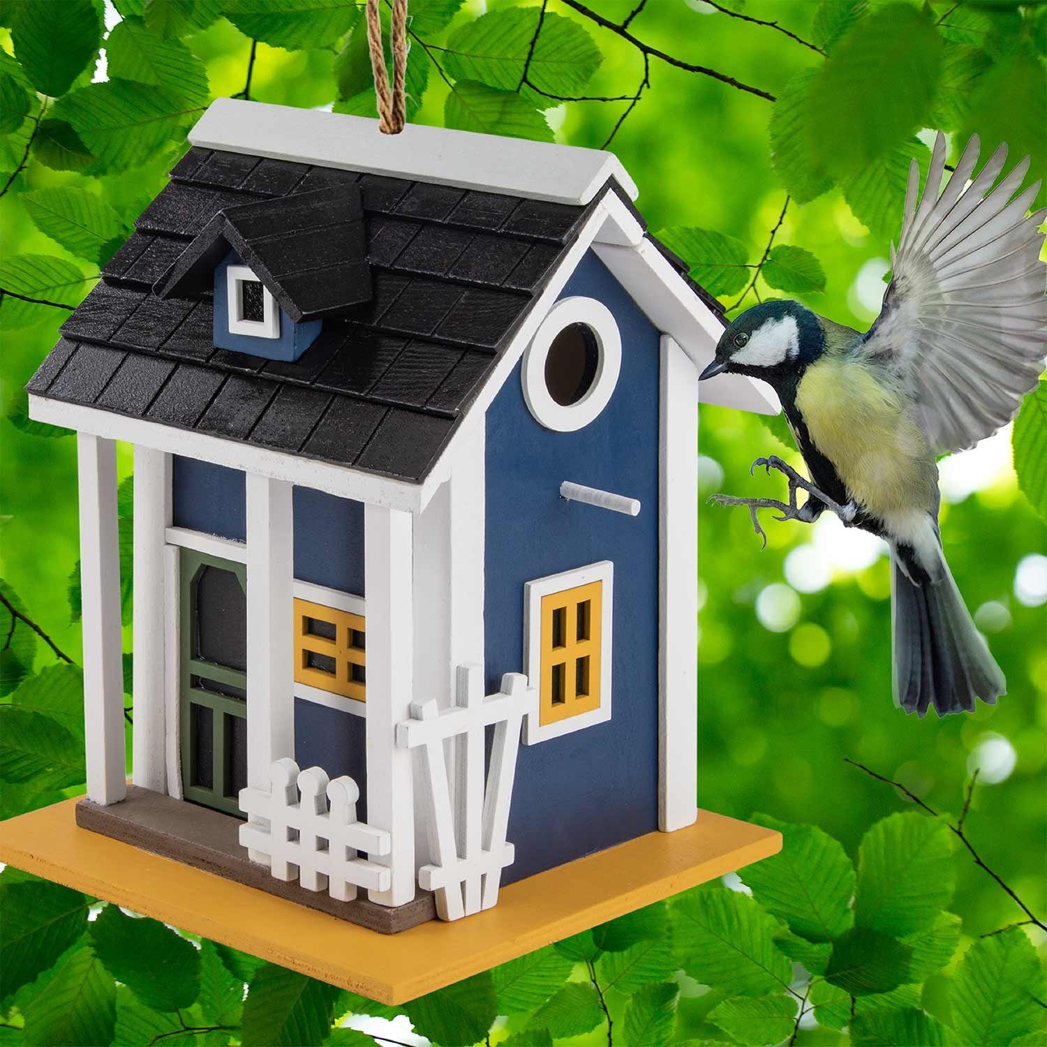 all Pets United Vogelhaus Nistplatz Vögel-Häuschen Villa aus Echtholz, Futterhaus & Nisthaus zum aufhängen im Garten