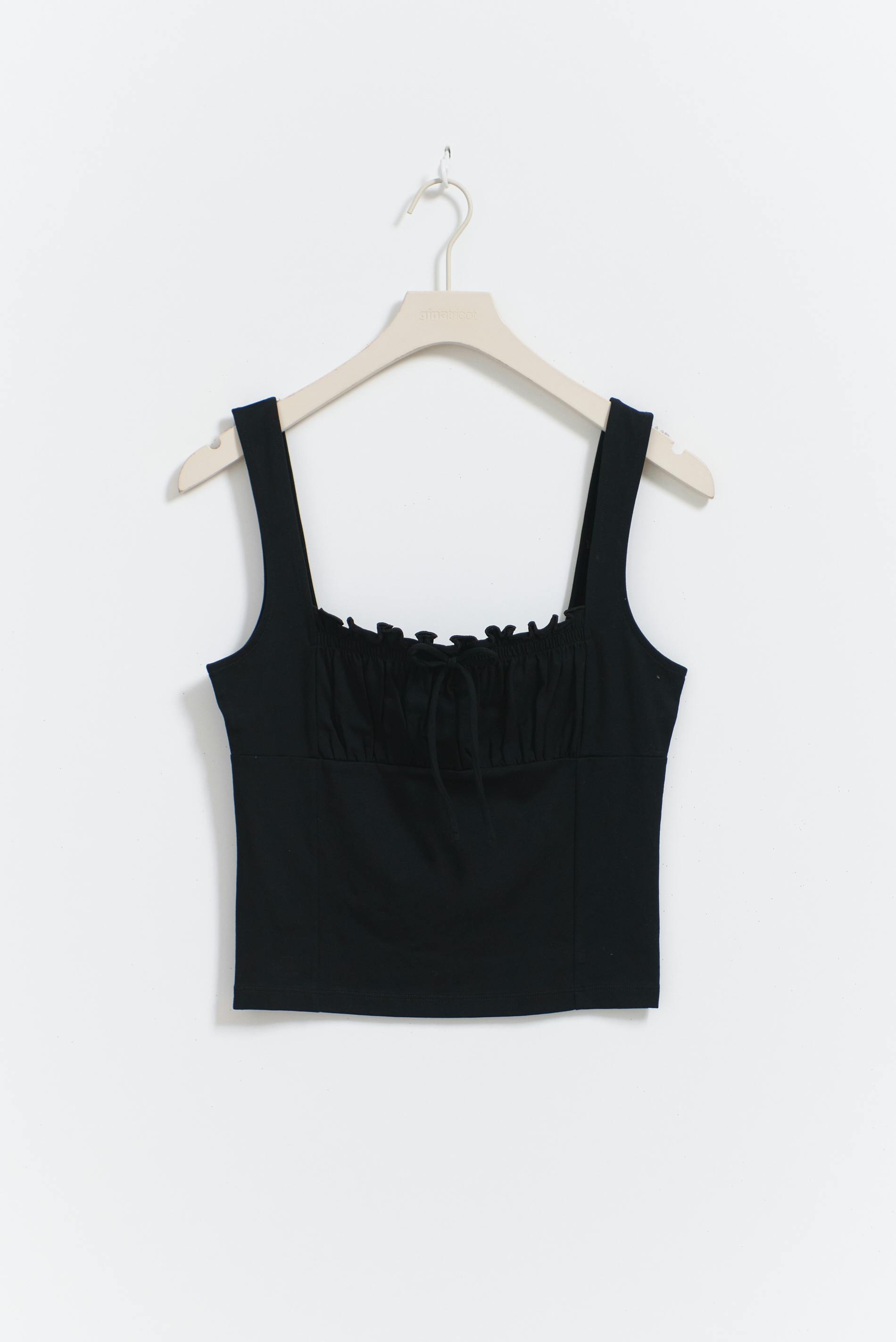 Gathered square neck singlet