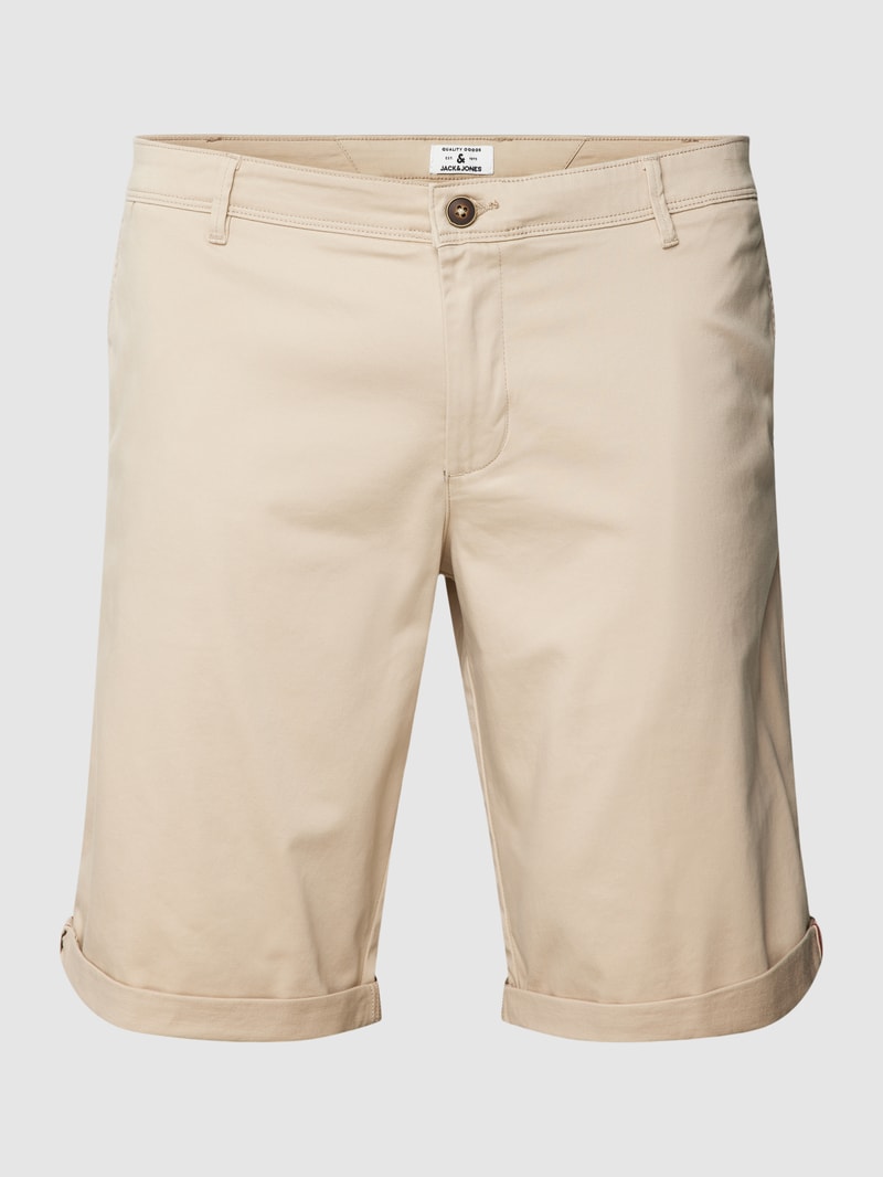 PLUS SIZE Chinoshorts mit fixierten Beinumschlägen Modell 'BOWIE' in beige