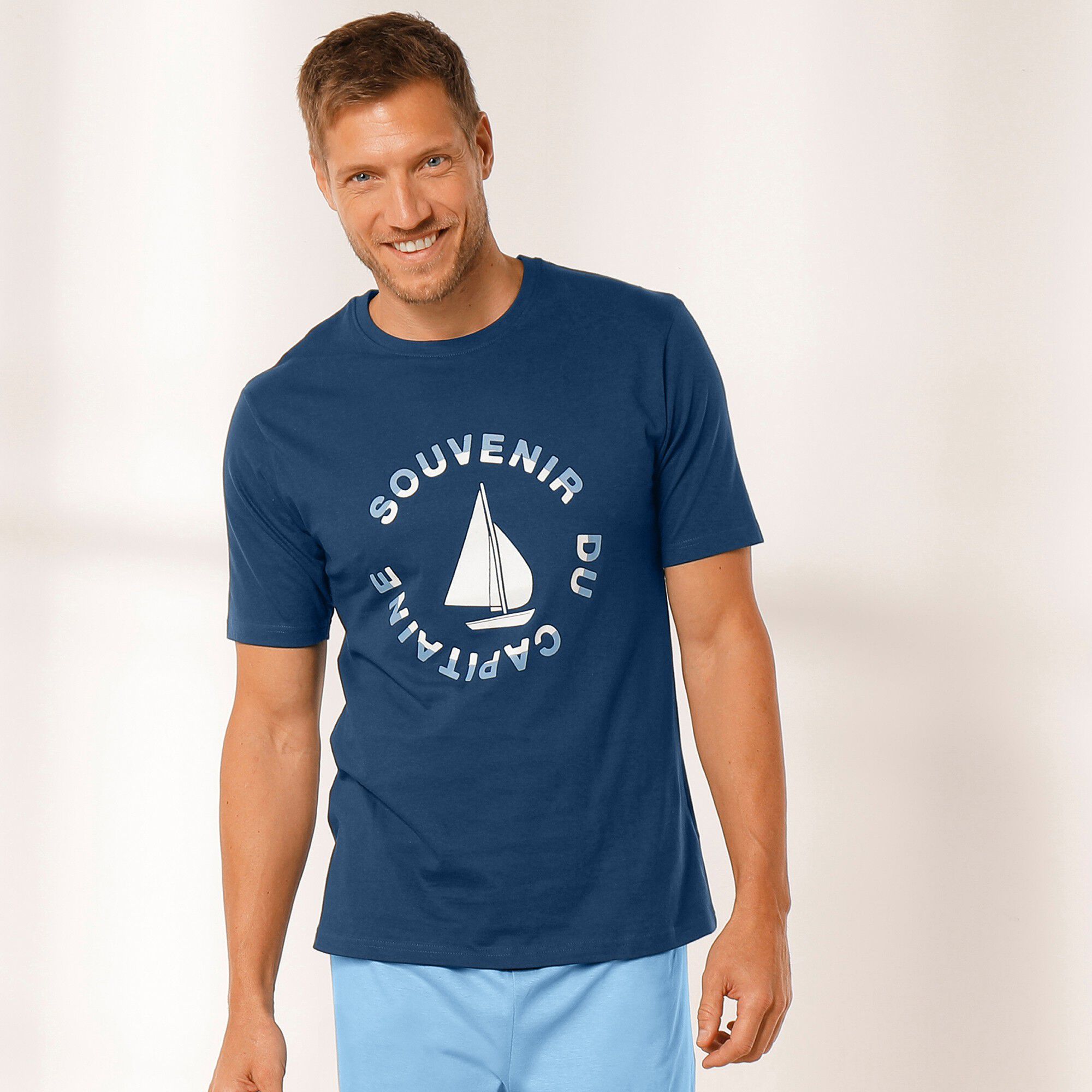 T-shirt de pyjama manches courtes motif bateau