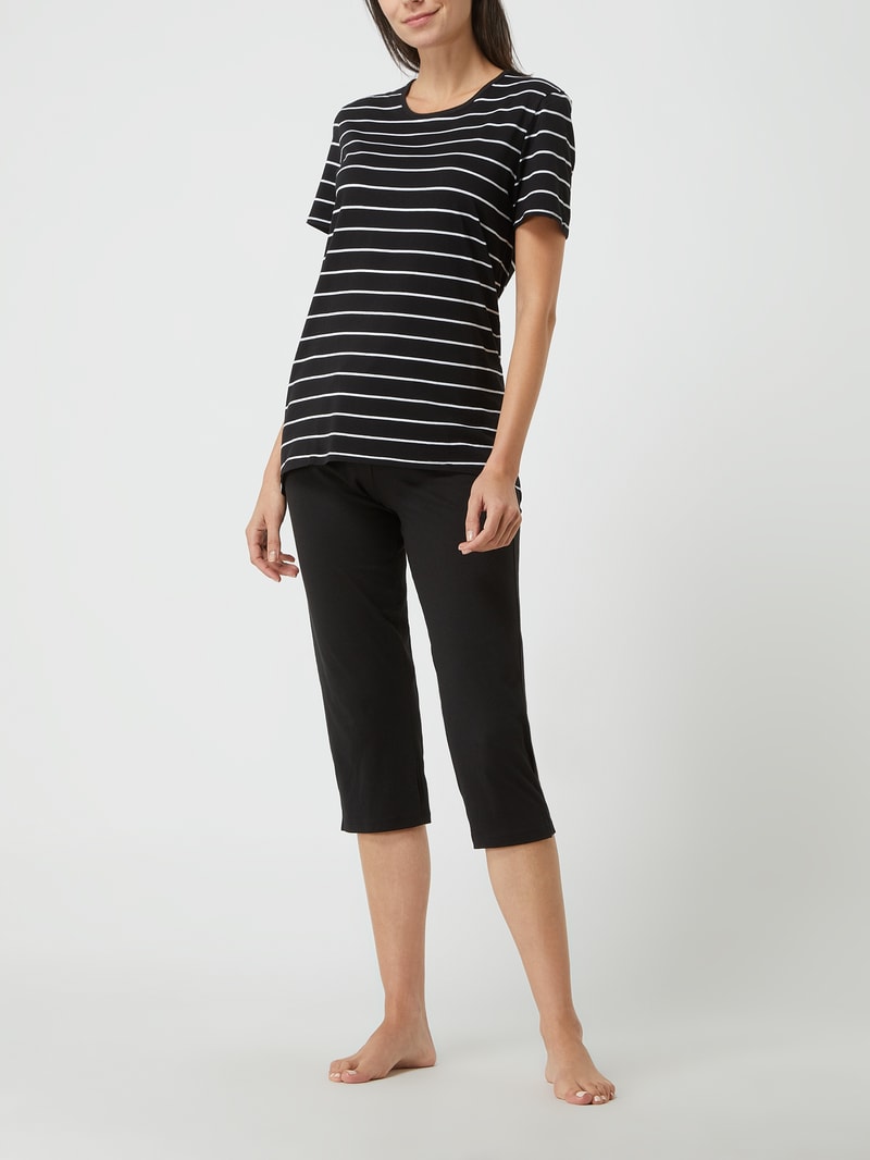 Pyjama mit Modal-Anteil in schwarz