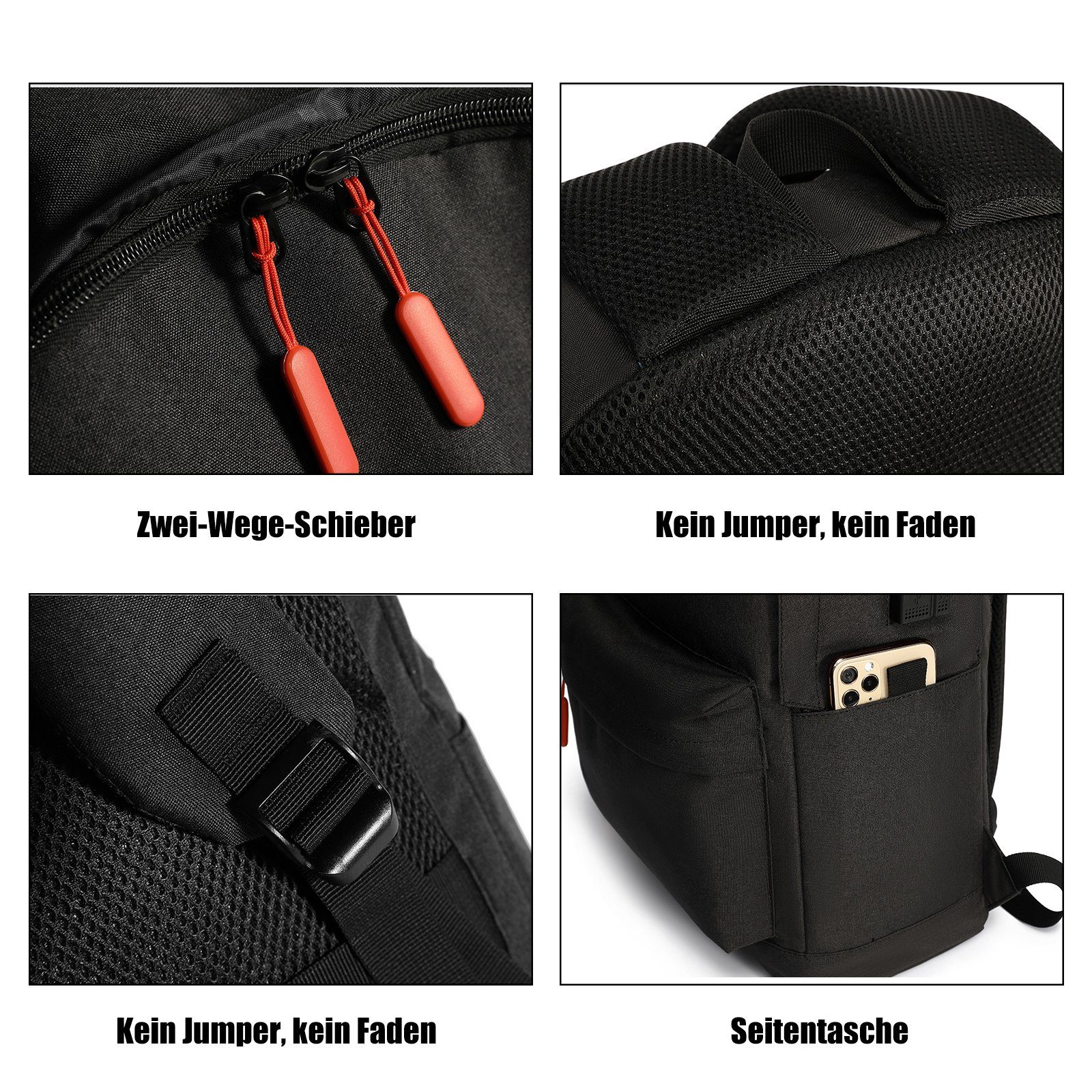 TAN.TOMI Rucksack Multifunktionsrucksack, mit Laptopfach und USB- sowie Kopfhörereingang