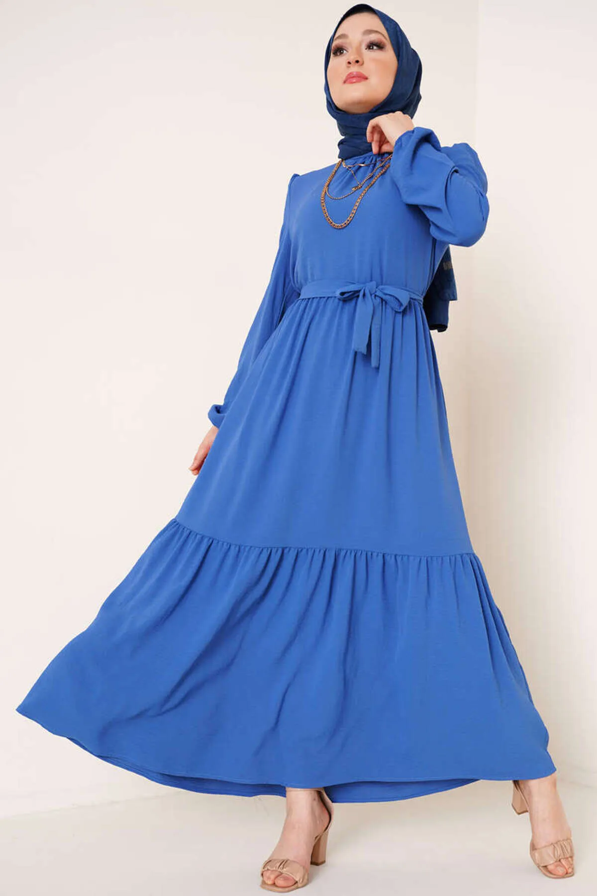 VOLT CLOTHİNG  Ayrobin-Kleid für Damen mit gerafftem Detail am Kragen
