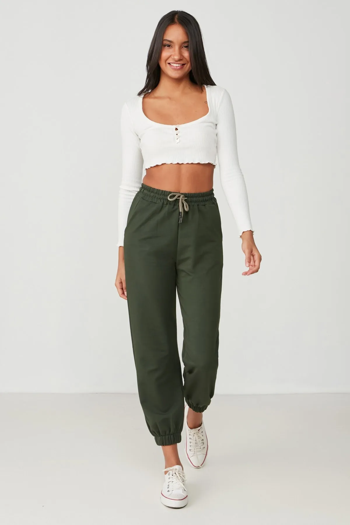 C&City  Jogger Elastic Sports Jogginghose 737 Khaki