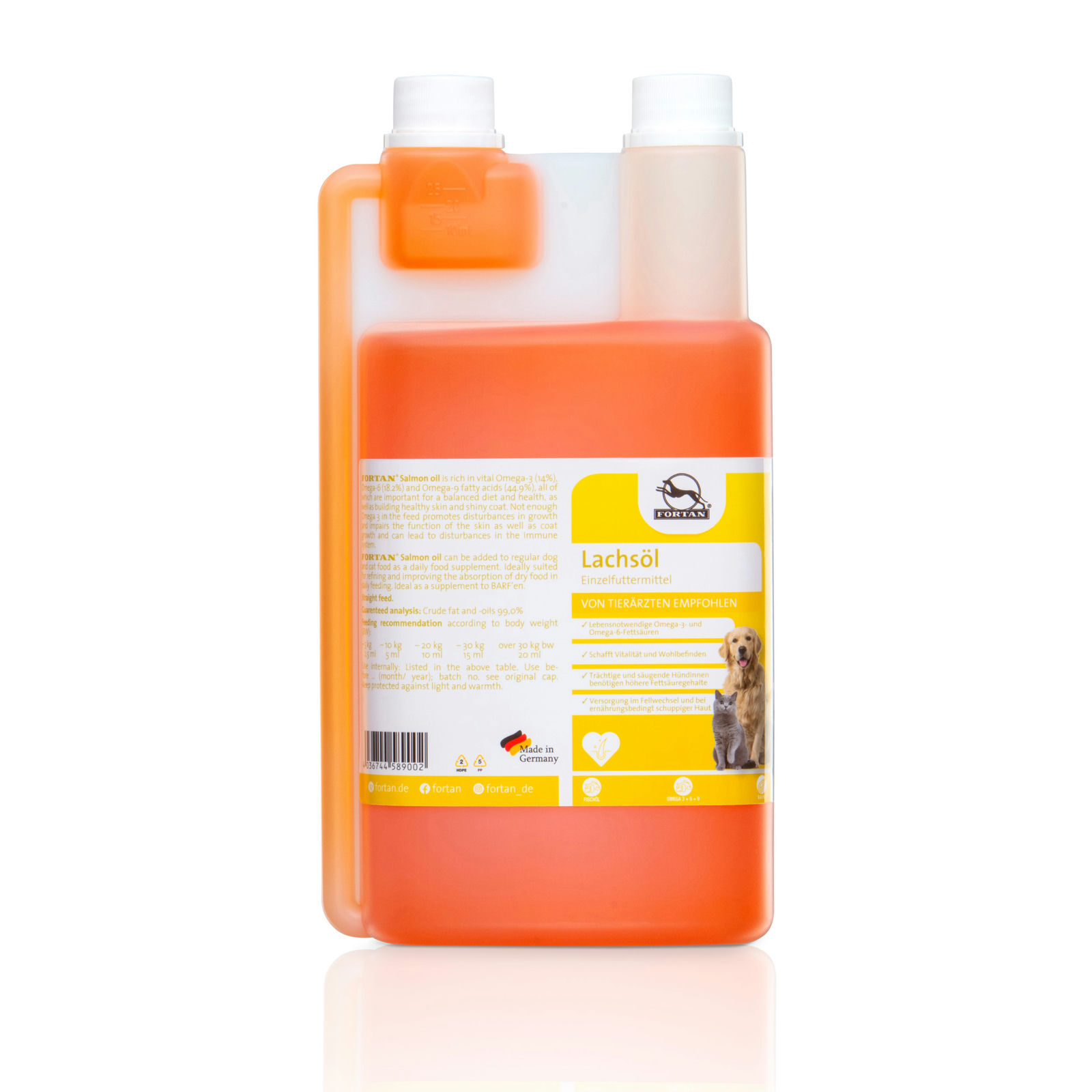 Fortan Ergänzungsfutter & Aufzucht Fortan Lachsöl BARF Zusatz 1 l