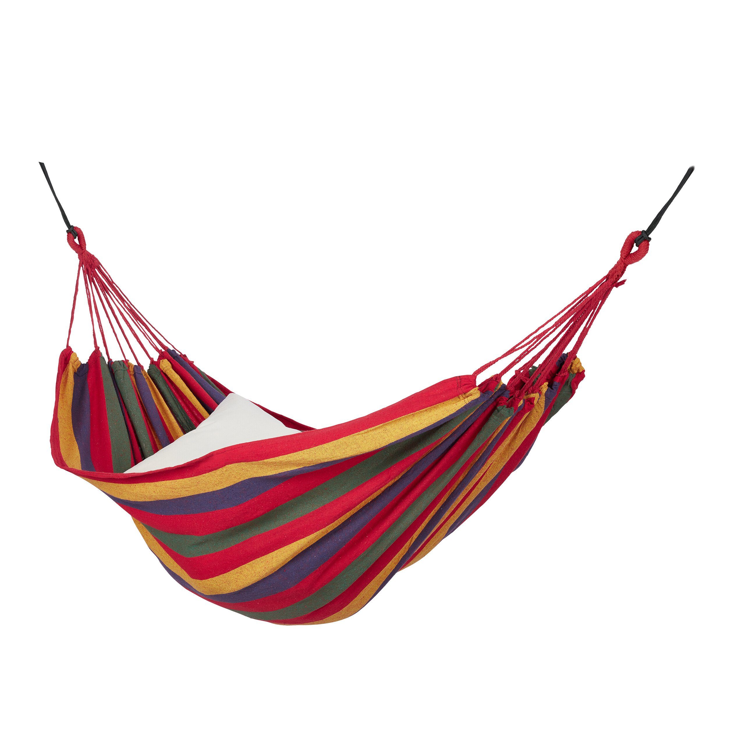 relaxdays Hängematte Buntgestreifte Hängematte aus Baumwolle