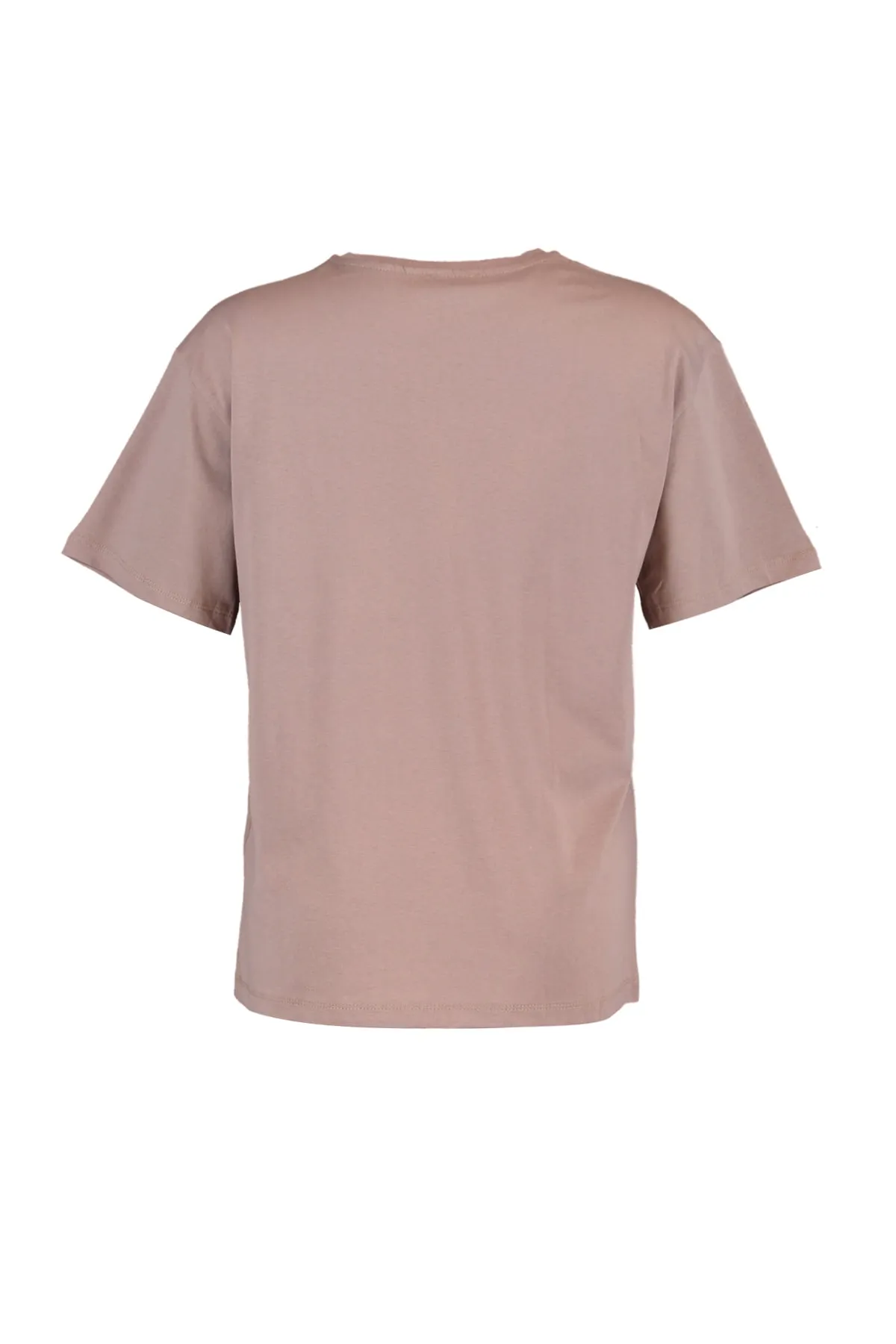 Trendyol Collection  Nerzfarbenes, übergroßes/weites Rundhals-Strick-T-Shirt aus 100 % Baumwolle TWOSS20TS0134