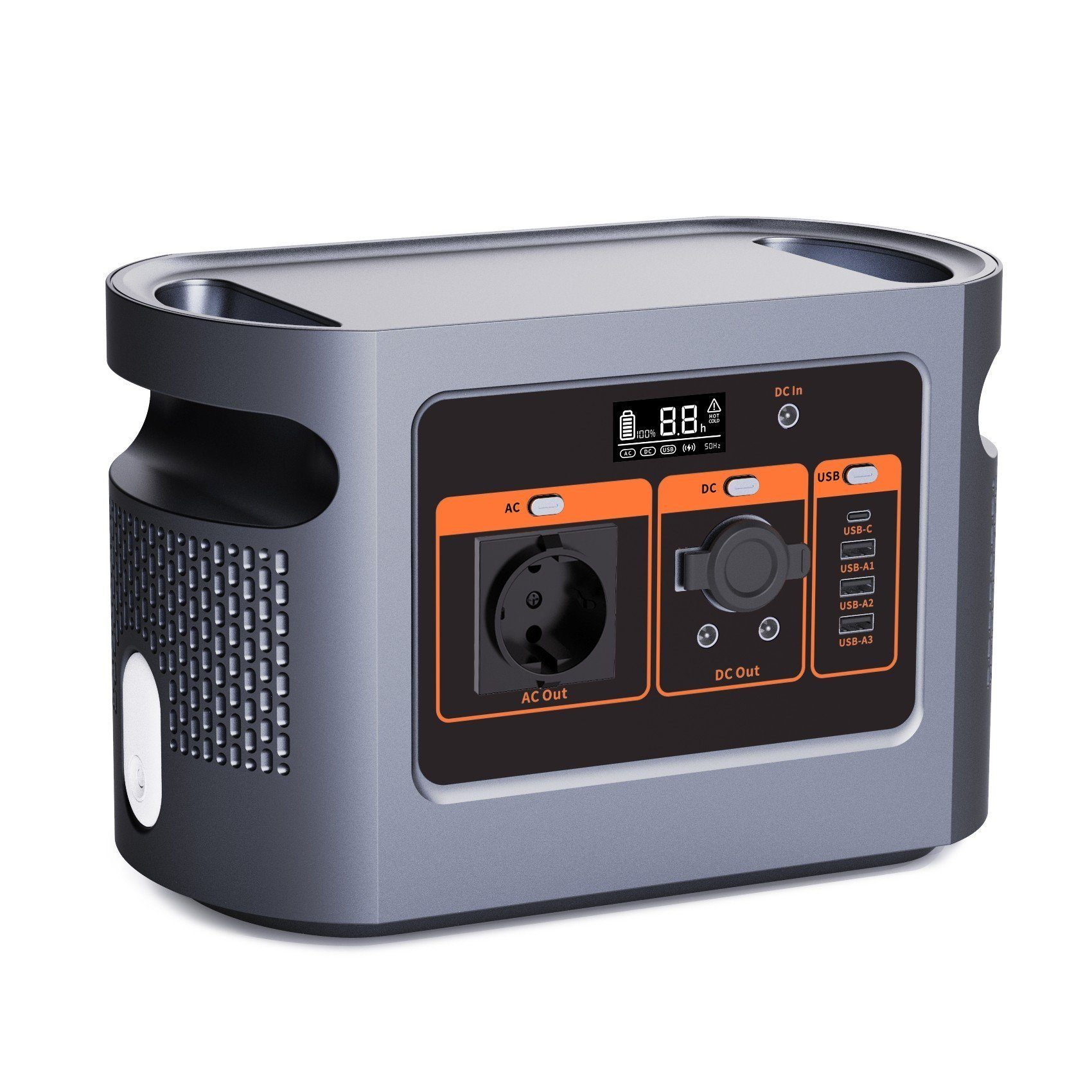 Fine Life Pro Stromerzeuger Power Station 1008Wh/500Wh, 1,20 in kW, (Verpackung, 1-tlg., QE05-1200W/500W), Kann 2500 Mal recycelt werden,Solar Generator