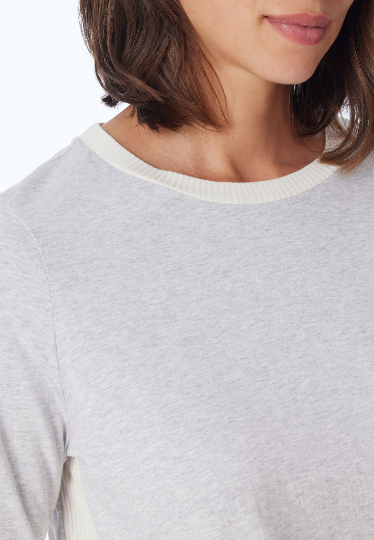 Schlafanzug lang Bio-Baumwolle grau-meliert - Casual Nightwear