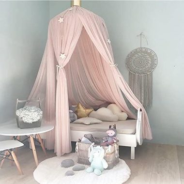 GelldG Moskitonetz Betthimmel Baldachin Babybett Polyester Gewebe Romantischer Baldachin