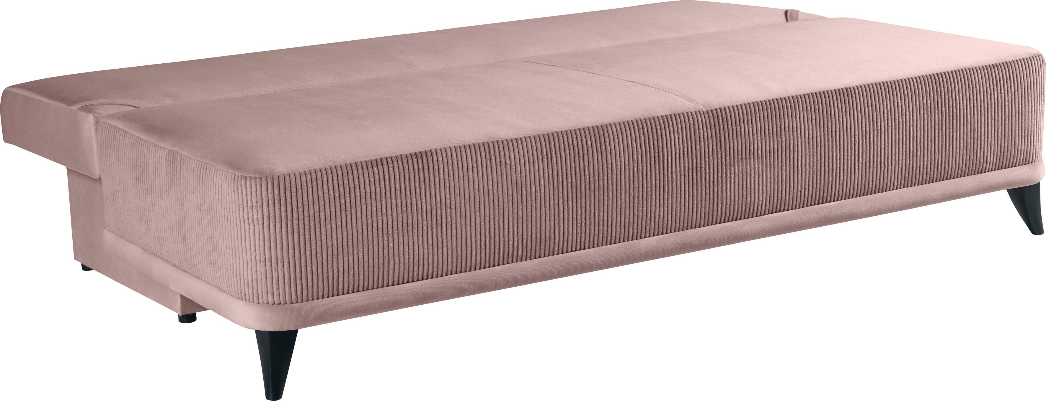 WERK2 Schlafsofa Rosso, 2-Sitzer Sofa und Schlafcouch mit Federkern & Bettkasten