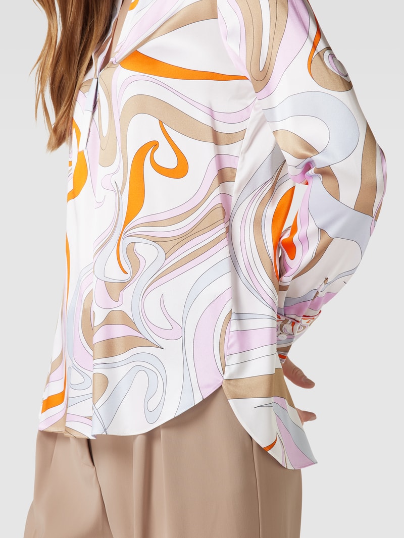 Bluse mit V-Ausschnitt in hellrosa