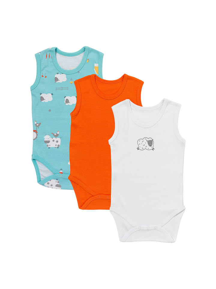 Schlummersack Bio Baby-Bodys ärmellos 3er-Pack in Blau günstig kaufen