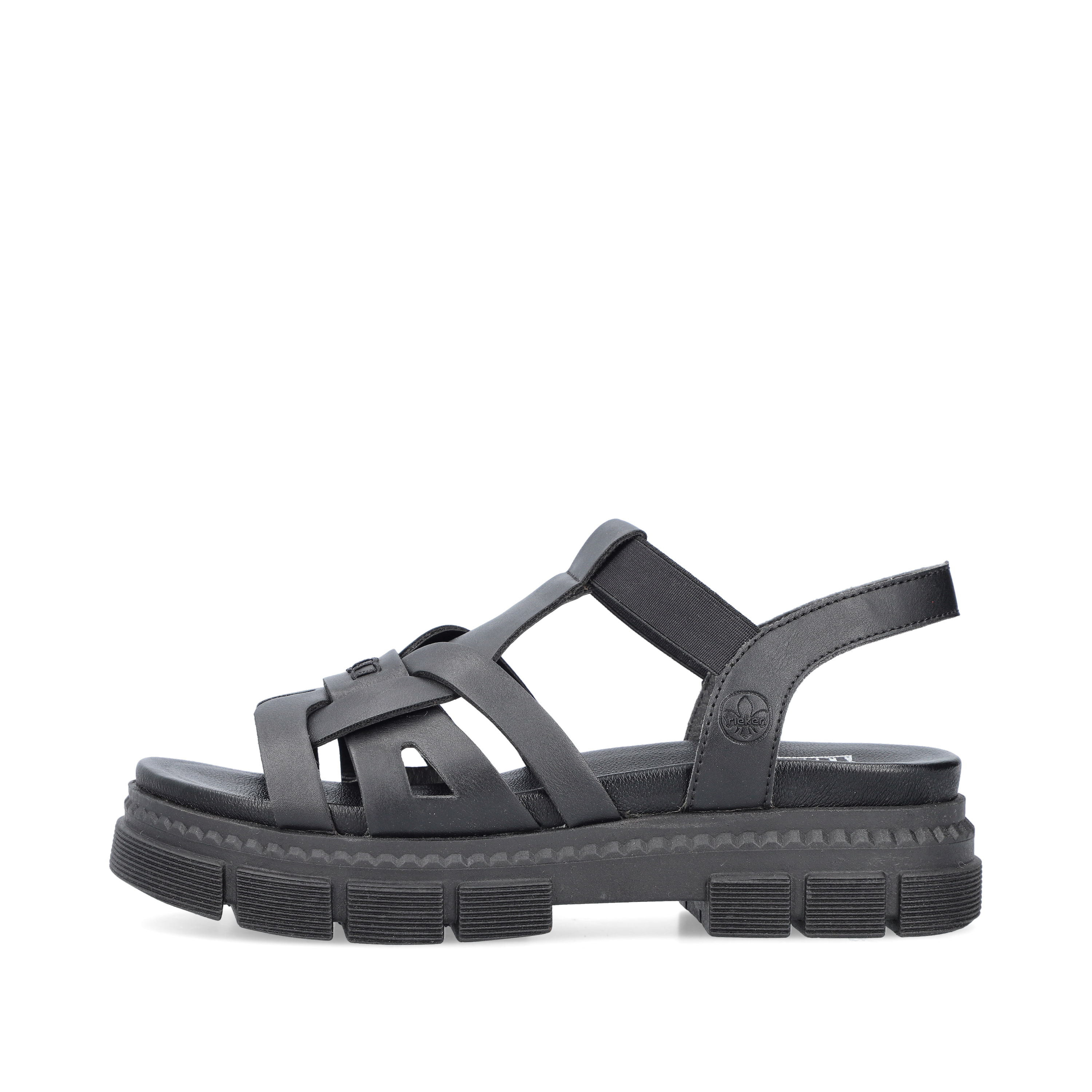 Rieker Damen Riemchensandalen asphaltschwarz
