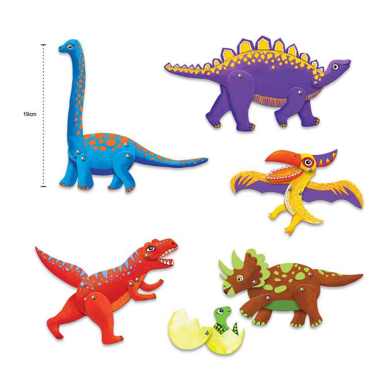 6 pantins à colorier dinos Djeco