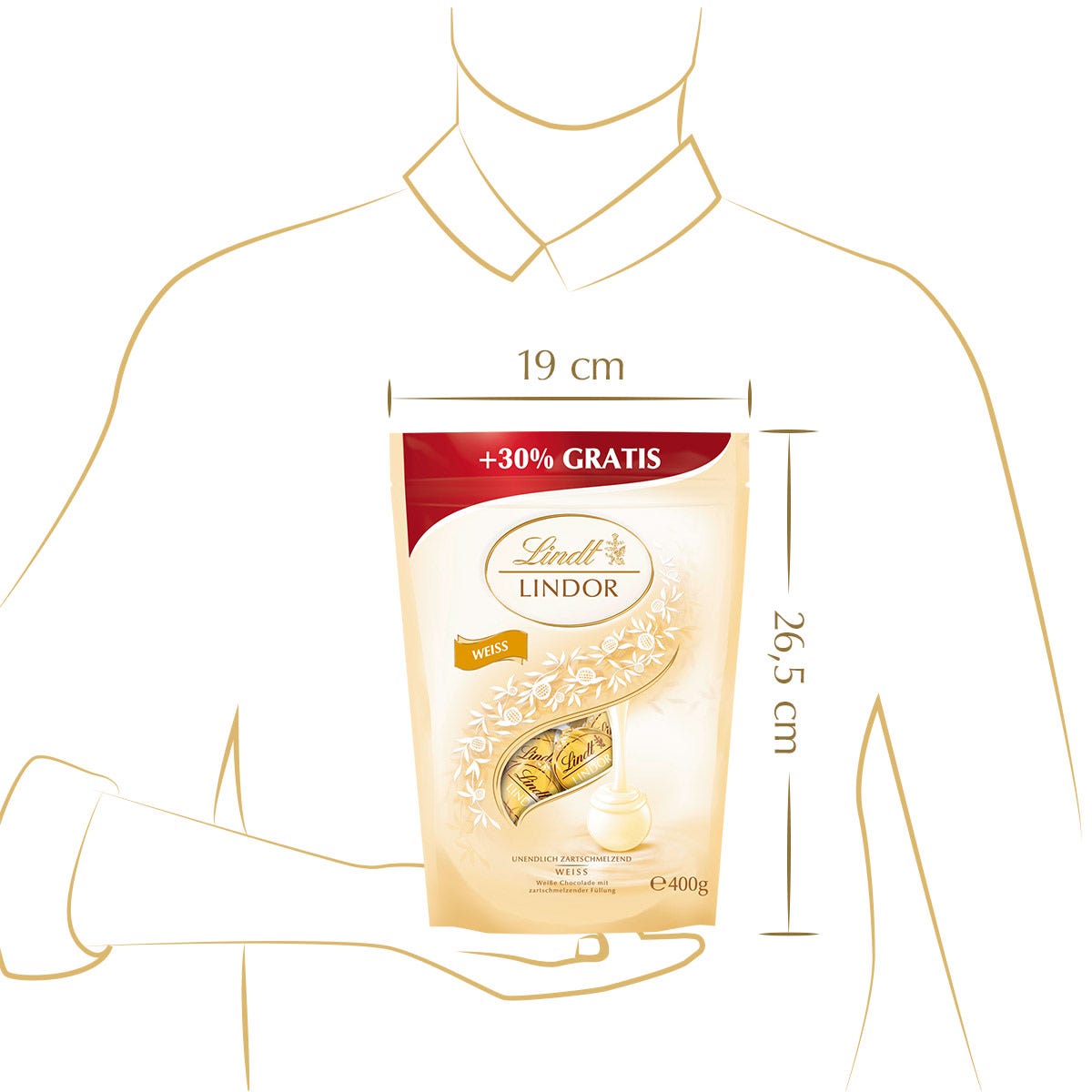 LINDOR XL Kugel Beutel Weiß, 400g