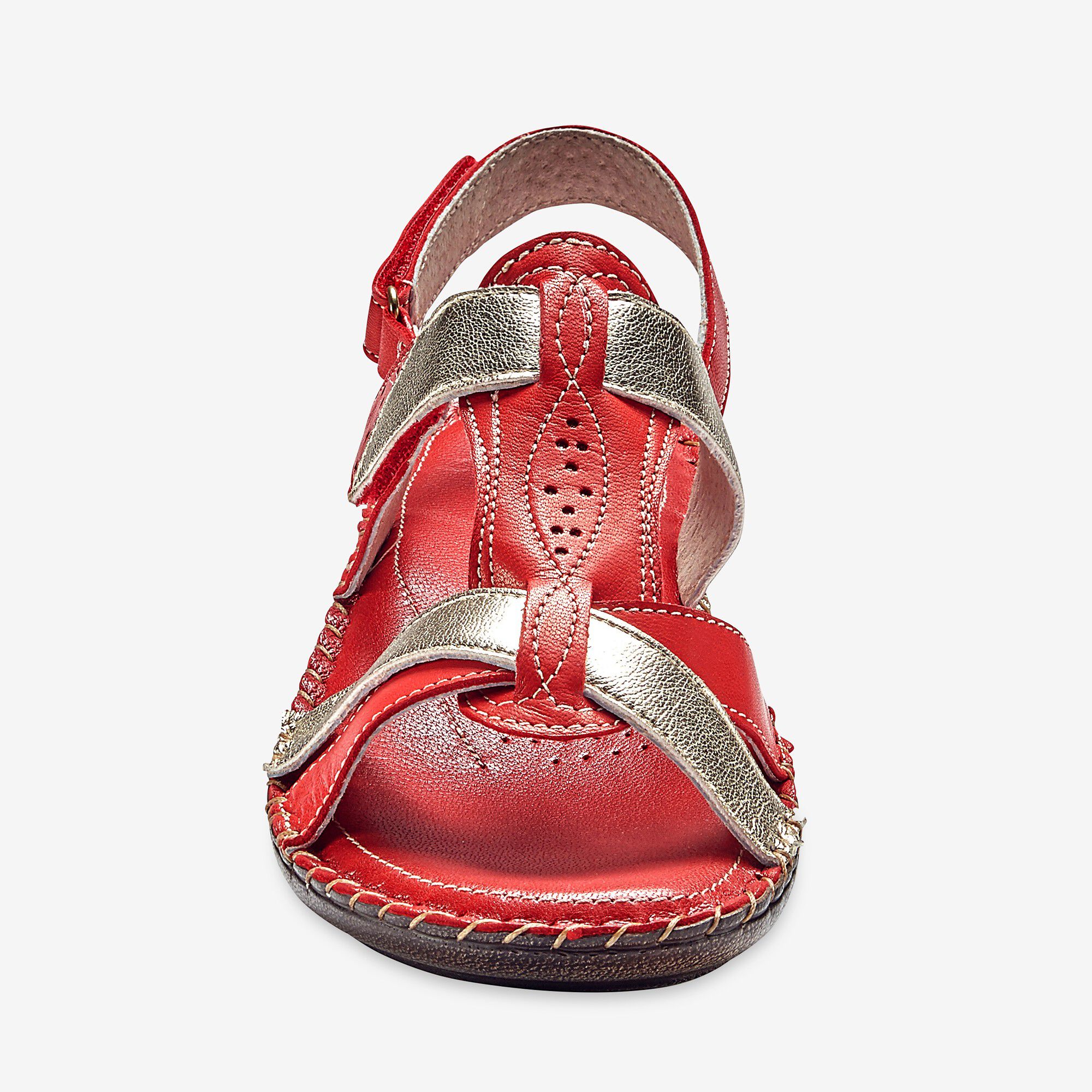 Sandales bicolores en cuir extra souple