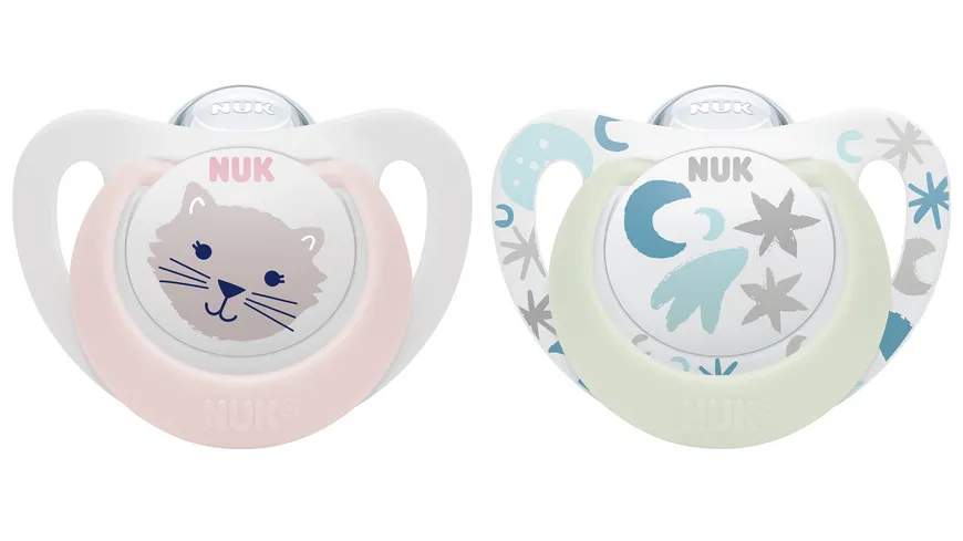 NUK Schnuller Star Day & Night Silikon 0-6 Monate