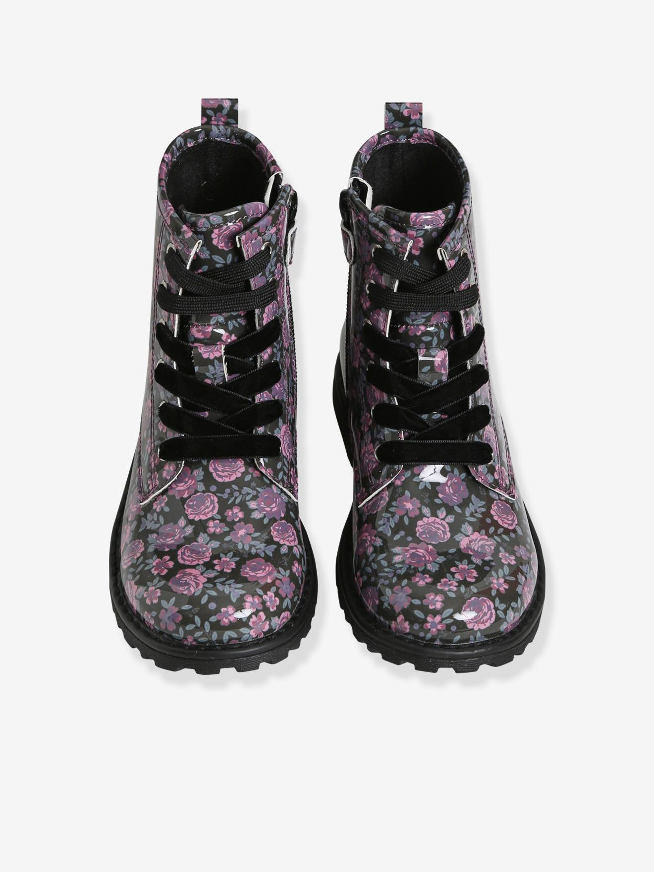 Bottines fille à lacets bronze