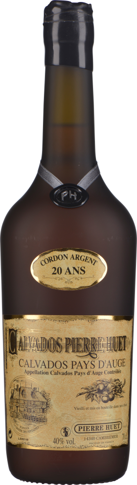 Pierre Huet Calvados Cordon Argent 20 Ans 0,7 Liter im Geschenkkarton