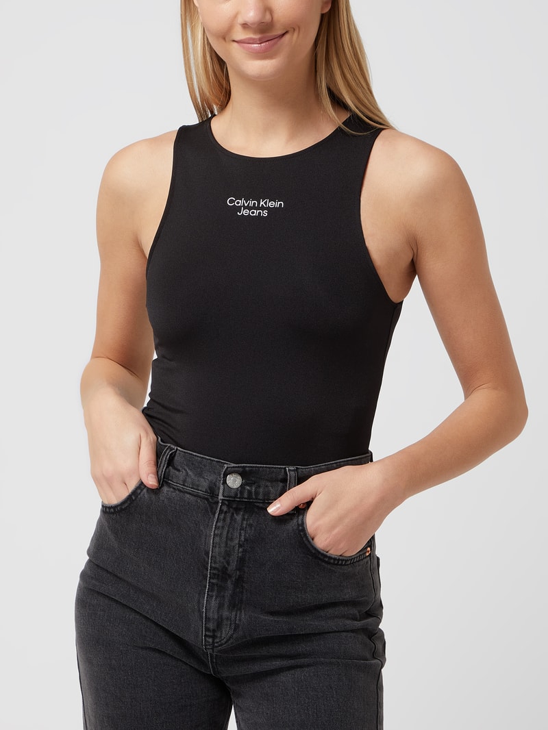 Body mit Logo  in schwarz