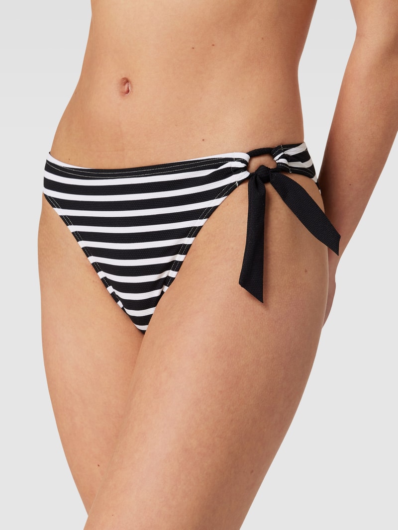 Bikini-Hose mit Streifenmuster Modell 'RCS mini brief' in schwarz