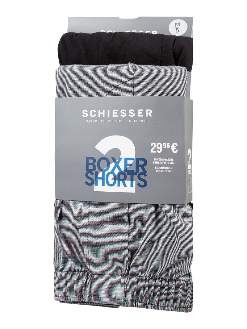 Boxershorts aus Jersey im 2er-Pack in schwarz