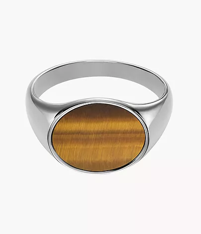 Fossil Siegelring Ellis Signet Collection Tigerauge braun