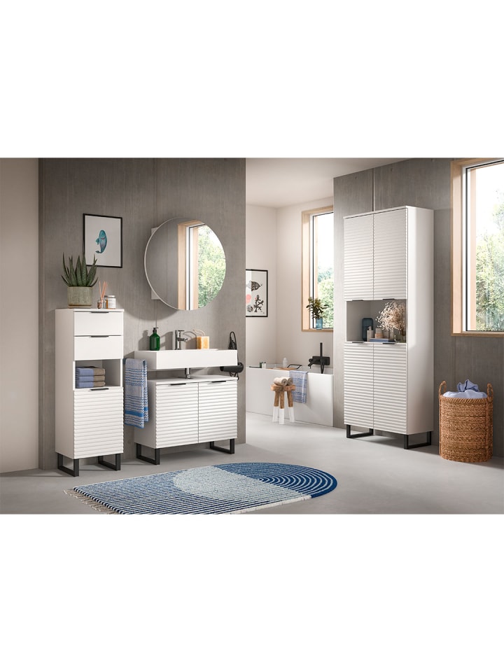 ebuy24 Hochschrank Riff Weiß 70 x 34 cm günstig kaufen onesize