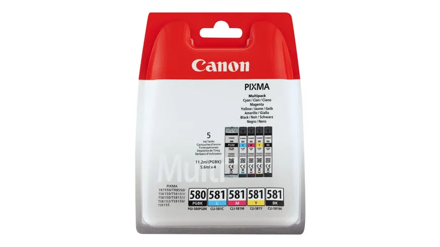 Canon Druckerpatrone PGI-580/CLI-581 Multipack & schwarz