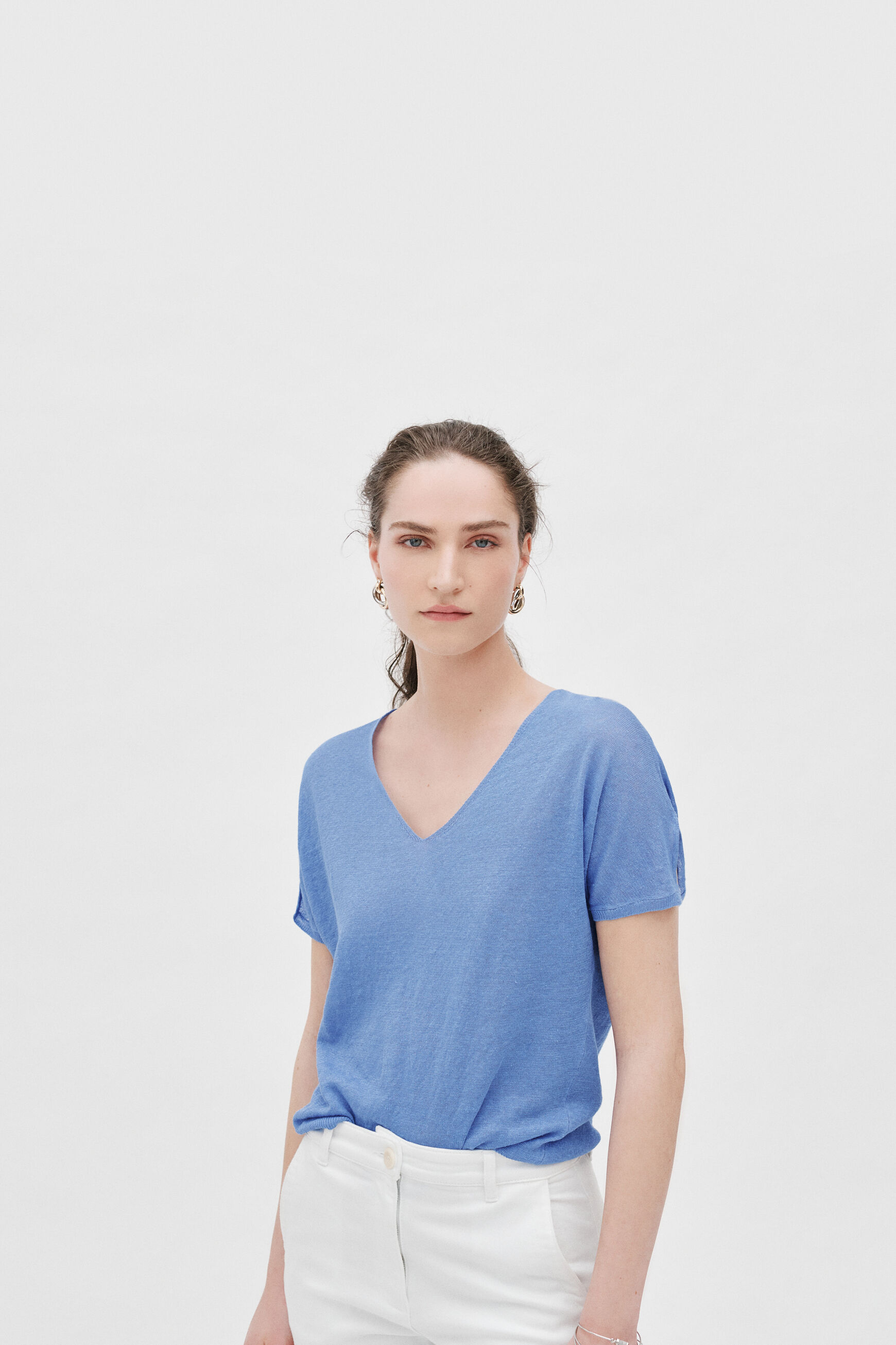 pull milane 100% lin parme femme