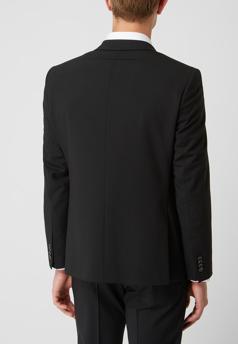 Slim Fit Anzug mit 2-Knopf-Sakko in schwarz