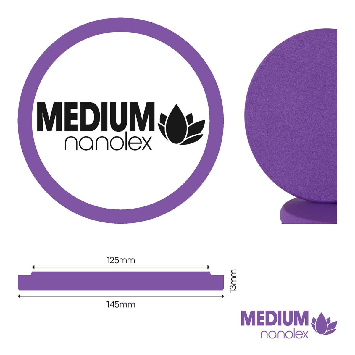 Nanolex Polierpad Medium 125mm dünn mittel 3Stk.