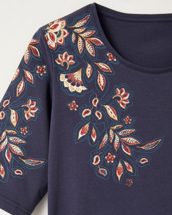 Tee-shirt imprimé placé floral