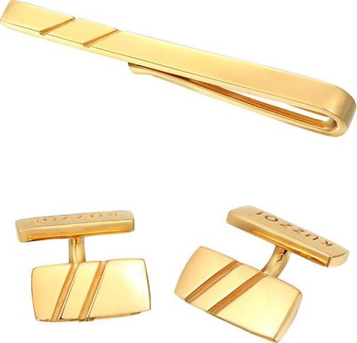 KUZZOI Schmuckset Manschettenknöpfe Kravattennadel 925 Silber