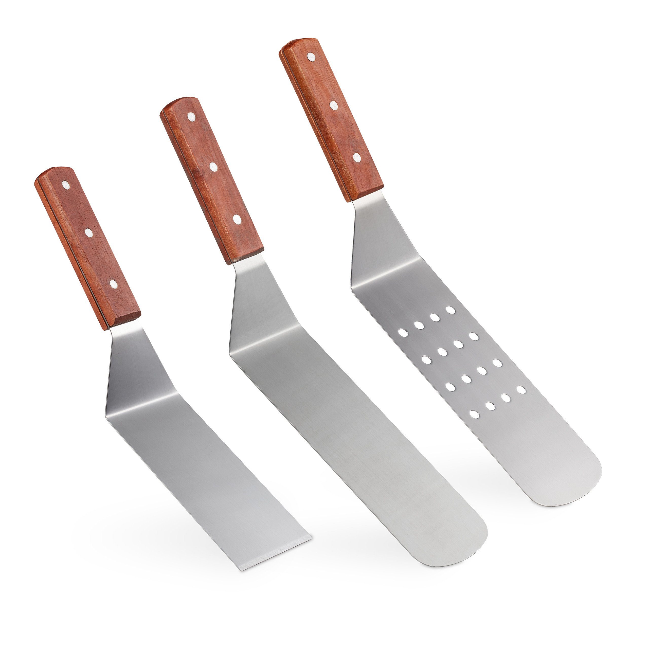 relaxdays Pfannenwender 3-teiliges Grill-Pfannenwender Set