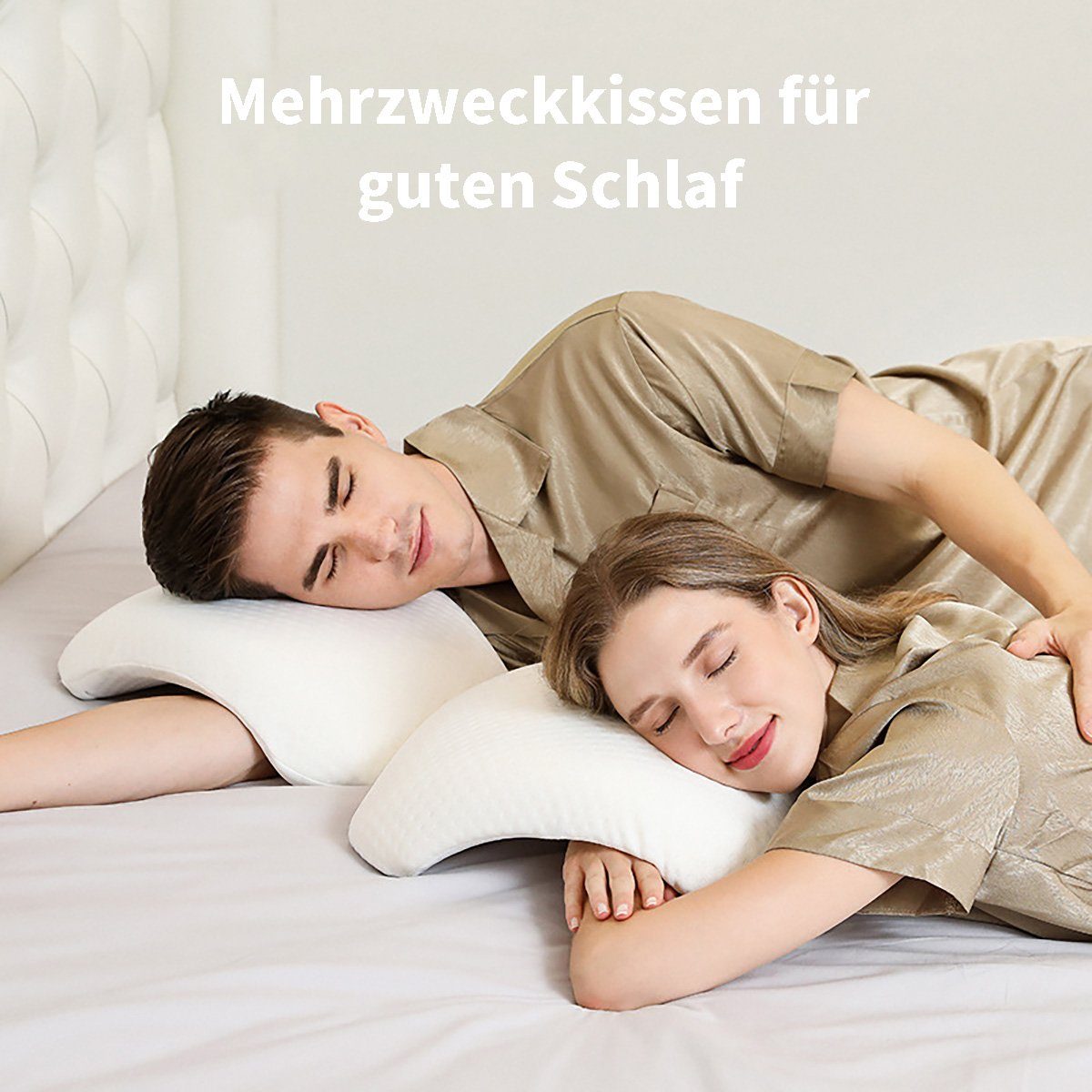 Nackenstützkissen Langsam rückfederndes Memory-Kissen für Paare, X-förmiges Bogen-Kissen, götäzer, Druckfrei, Memory-Schaum, abnehmbar, komfortable Schlafposition