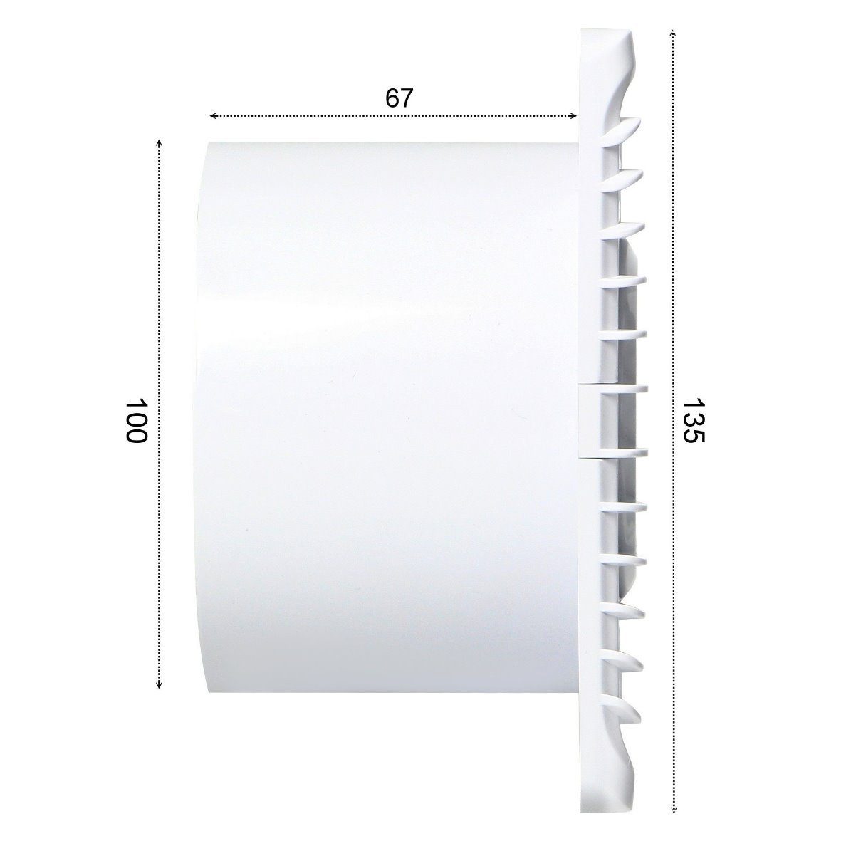 ADAKAT Wandventilator I Badlüfter 100mm I mit Zeitschaltuhr und Feuchtigkeitssensor