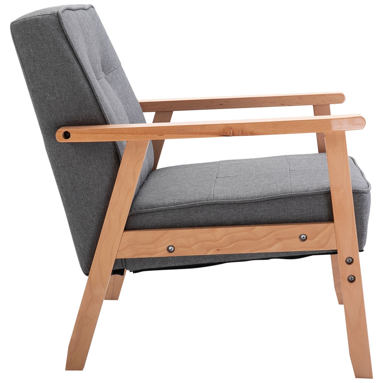 HOMCOM Einzelsofa Loungesessel Relaxstuhl Polsterstuhl Armlehnen Leinen