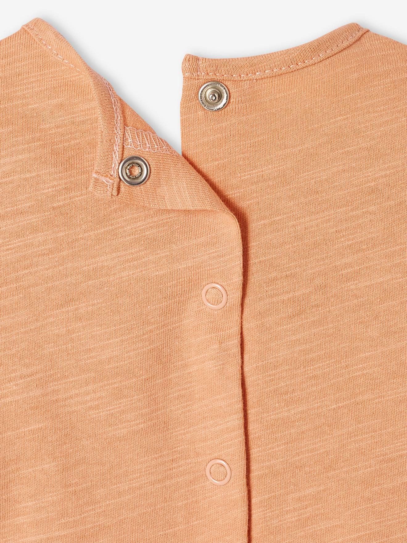 T-shirt bébé manches volantées orange