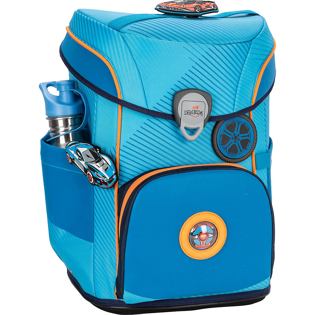 Schulrucksackset ErgoFlex EASY SUPERFLASH EXKLUSIV Supercar, 5-tlg., inkl. Wechselbuttons (2023)